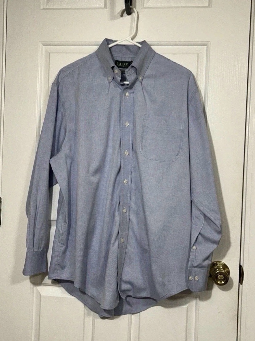 Lauren Ralph Lauren Mens 16.5 32/33 Blue Classic Fit Non Iron Dress Shirt